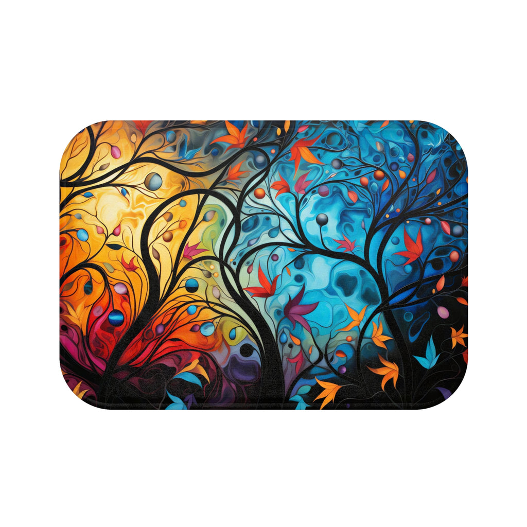 Glowing Autumn Woodland Bath Mat – Luminous Art-Print Style