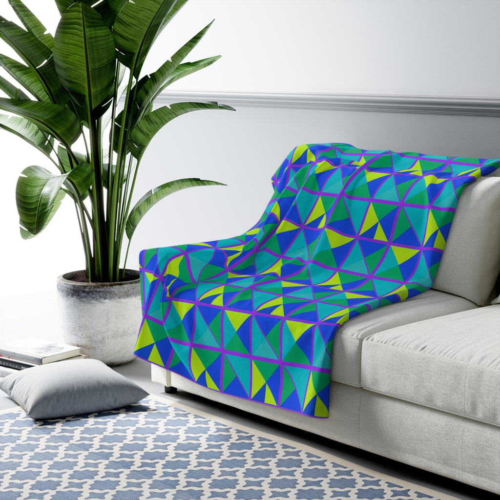 Split Square Fiesta Sherpa Fleece Blanket – Peacock Jewel