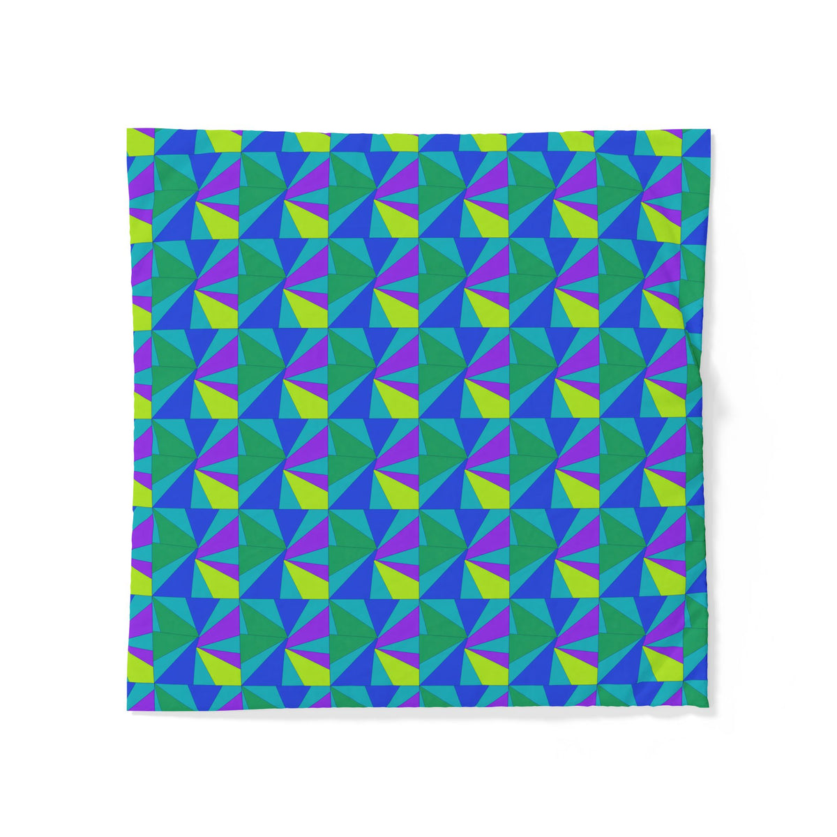 Cubist Sunburst Blocks Cotton Duvet Cover – Peacock Jewel