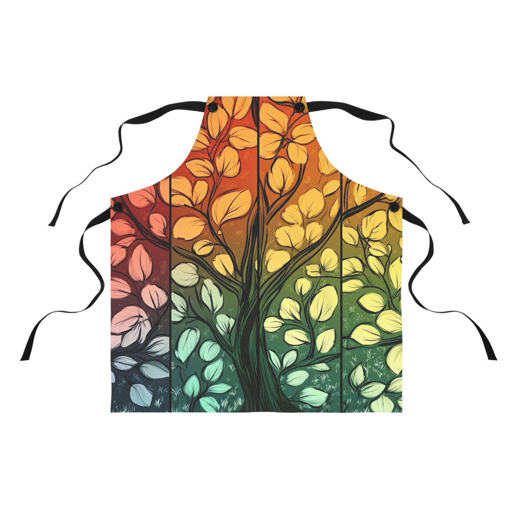 Stained Glass Autumn Tree Apron – Stained-Glass Style Art
