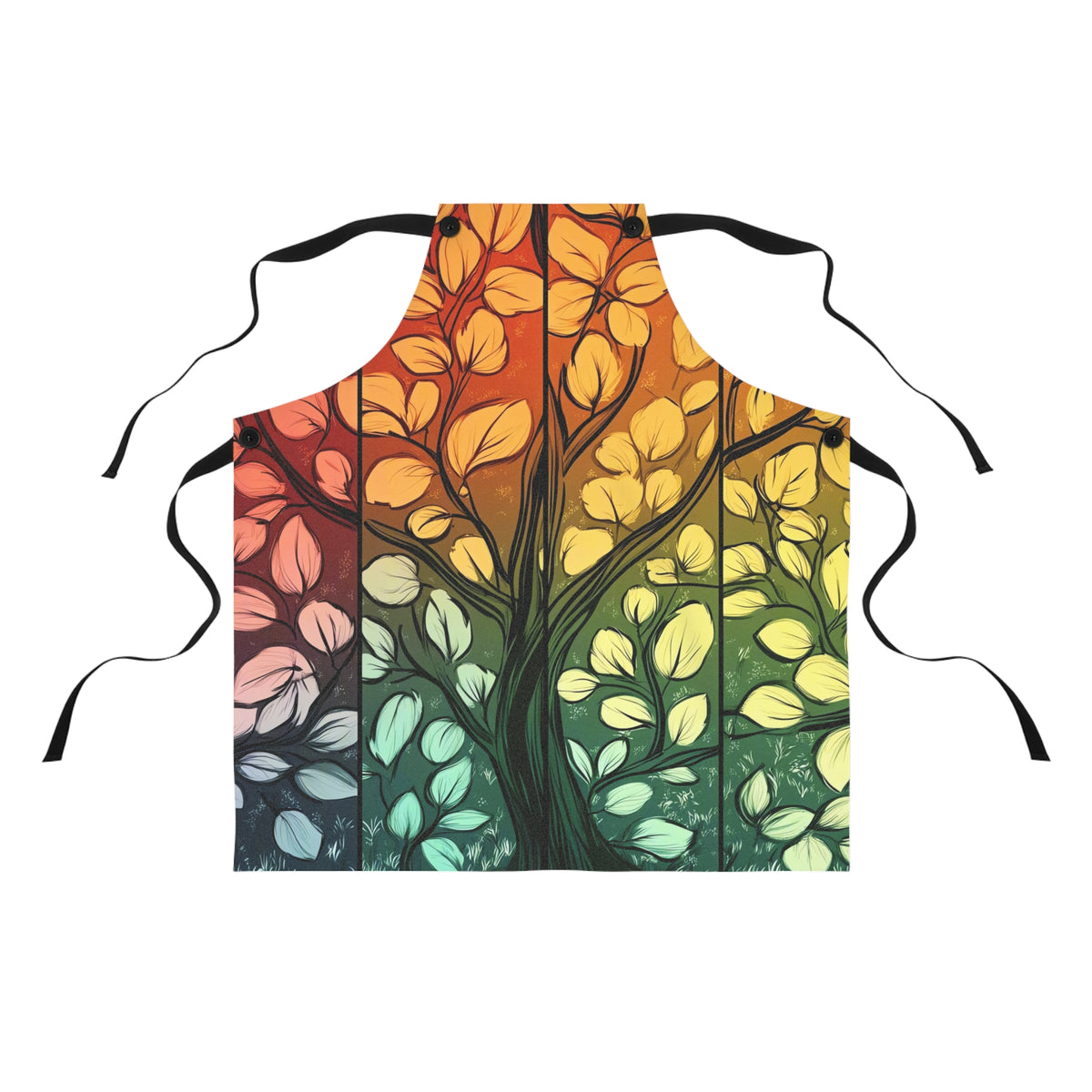 Stained Glass Autumn Tree Apron – Stained-Glass Style Art