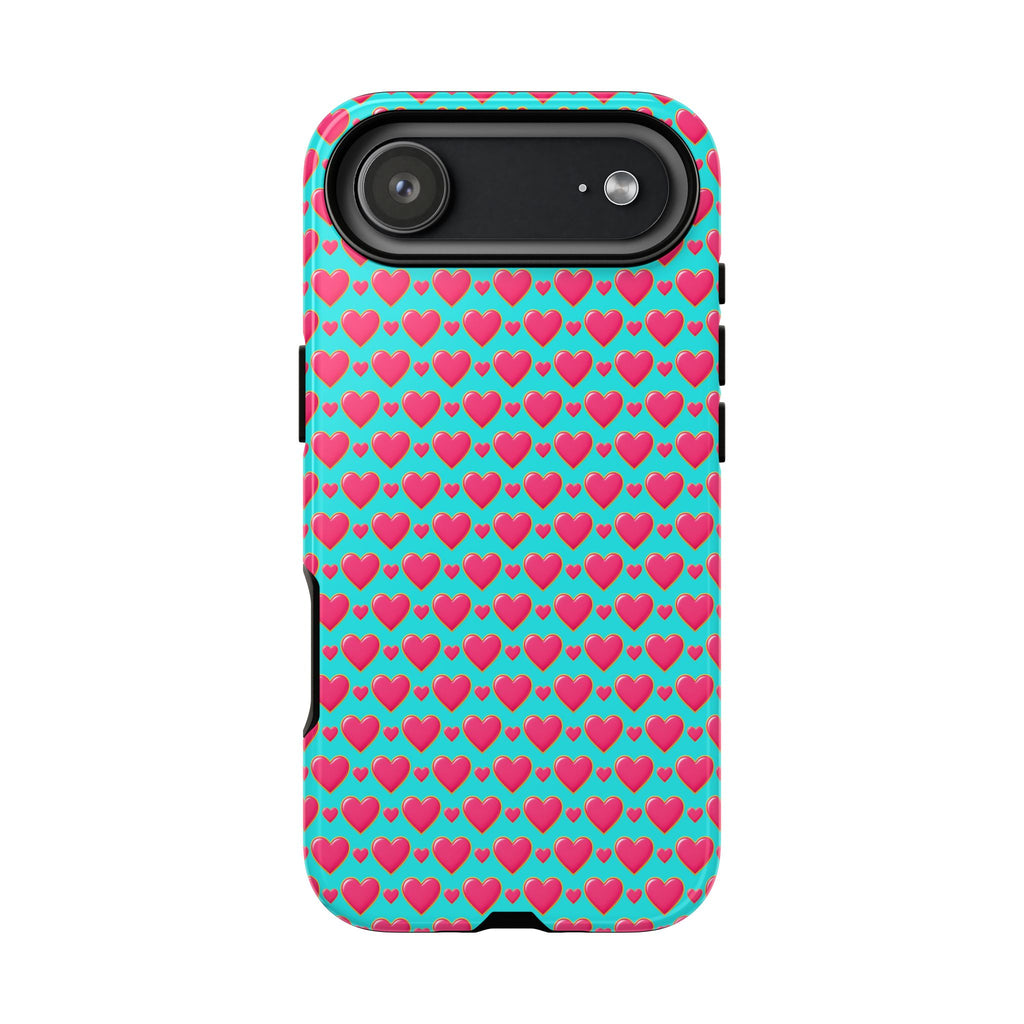 Heart Bubble Grid Tough Phone Case – Pop Hearts Pattern