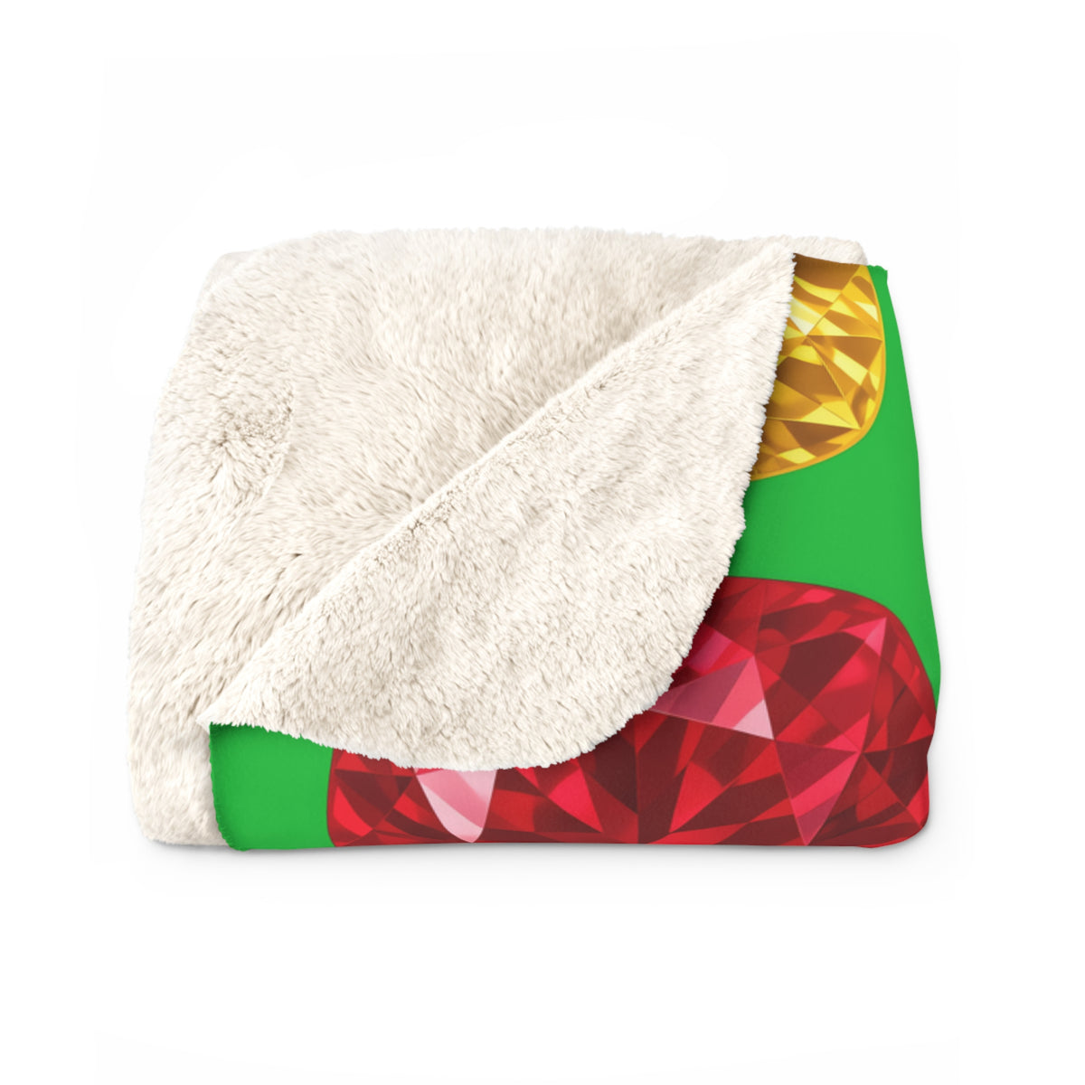 Giant Cut Gem Grid Sherpa Fleece Blanket – Faceted Gem Geometric Pattern