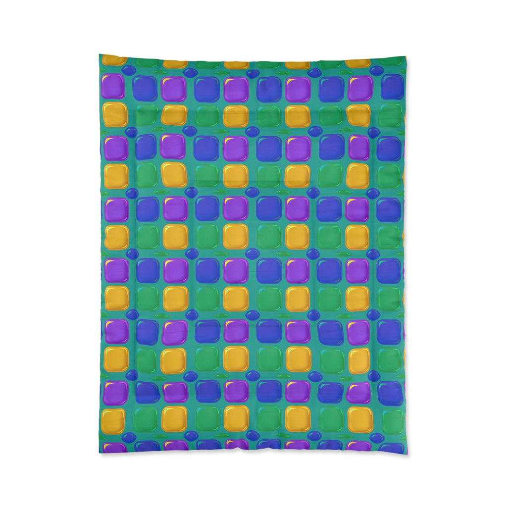 Giant Puffy Glass Cushions Comforter – Peacock Jewel