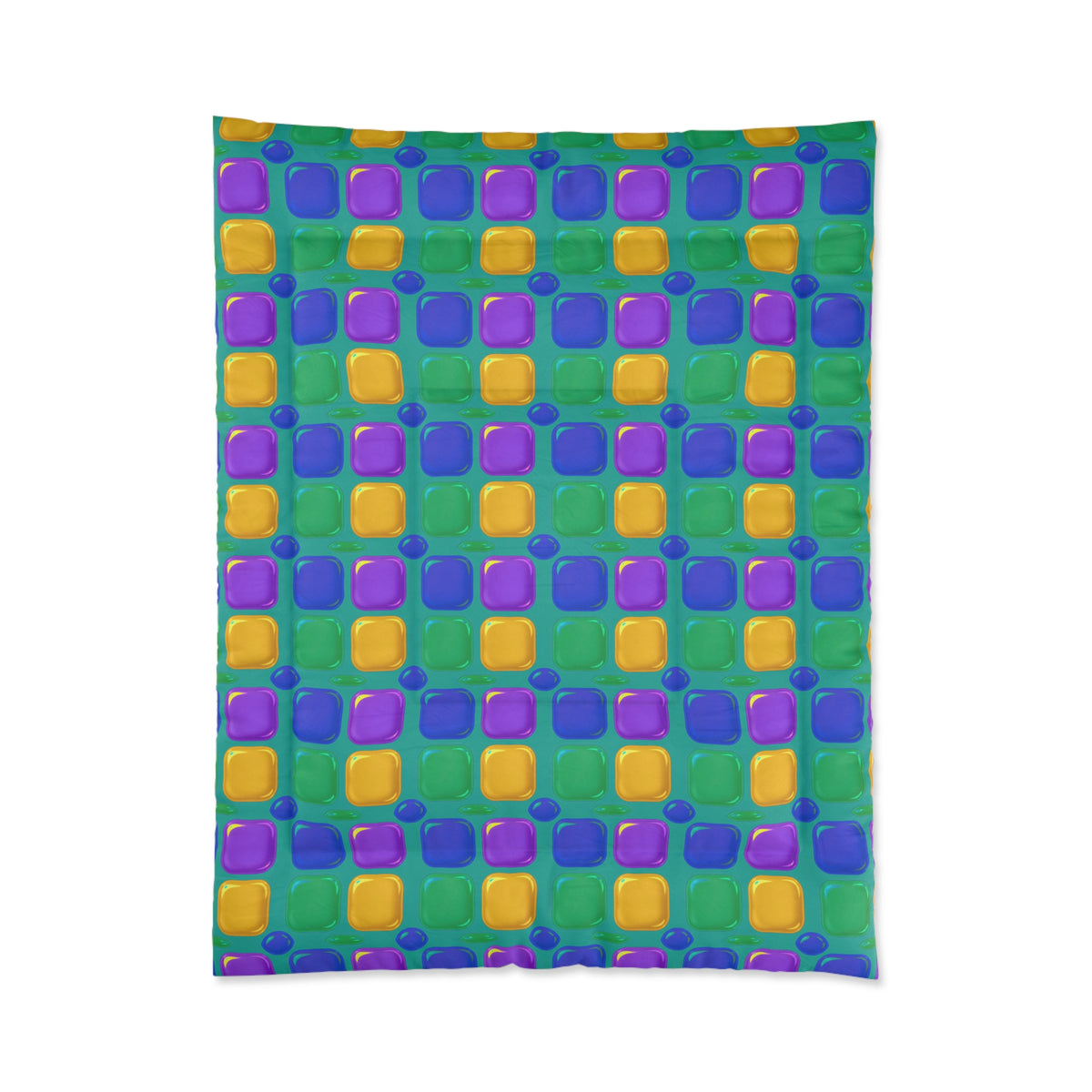 Giant Puffy Glass Cushions Comforter – Peacock Jewel