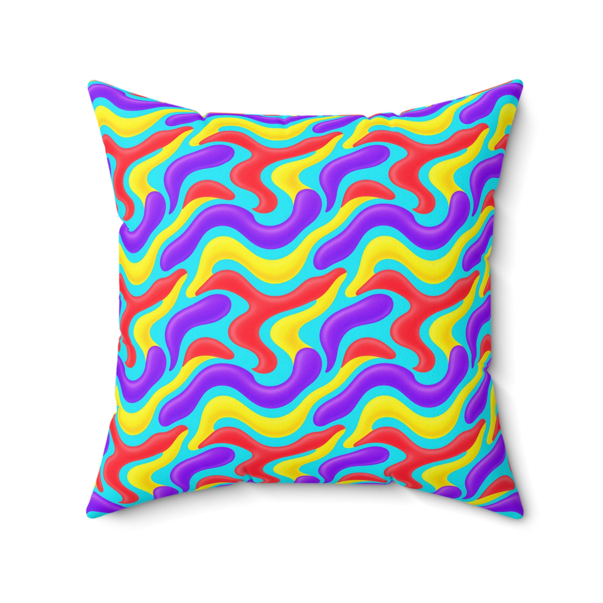 Liquid Band Ripple Faux Suede Cushion – Op-Art Fluid Bands Pattern