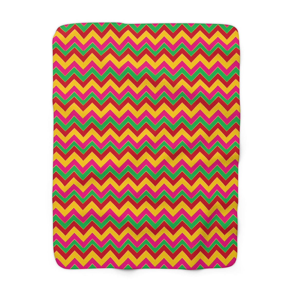 Jewel Chevron Bands Sherpa Fleece Blanket – Chevron Geometric Pattern