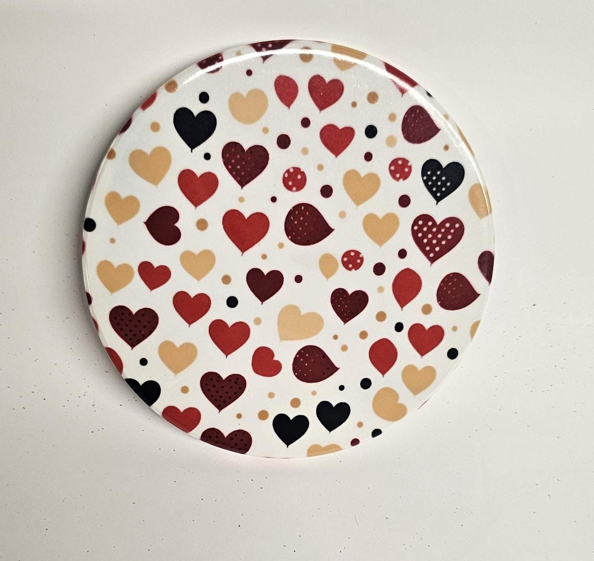 AI24065MCC Where the Heart is , Multicoloured  -  Round Ceramic Coasters- Set of 6, gift for all occasions, Designed and made in Britain