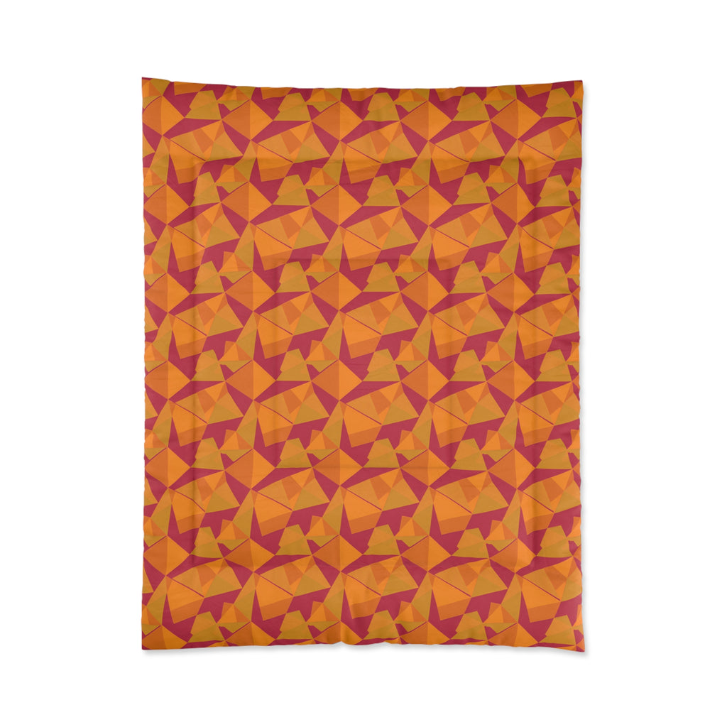 Faceted Gold Panels Comforter – Cranberry Spice