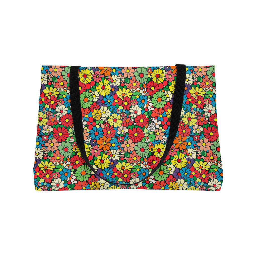 Flower Power Daisies Weekender Tote Bag – Retro Floral Pattern