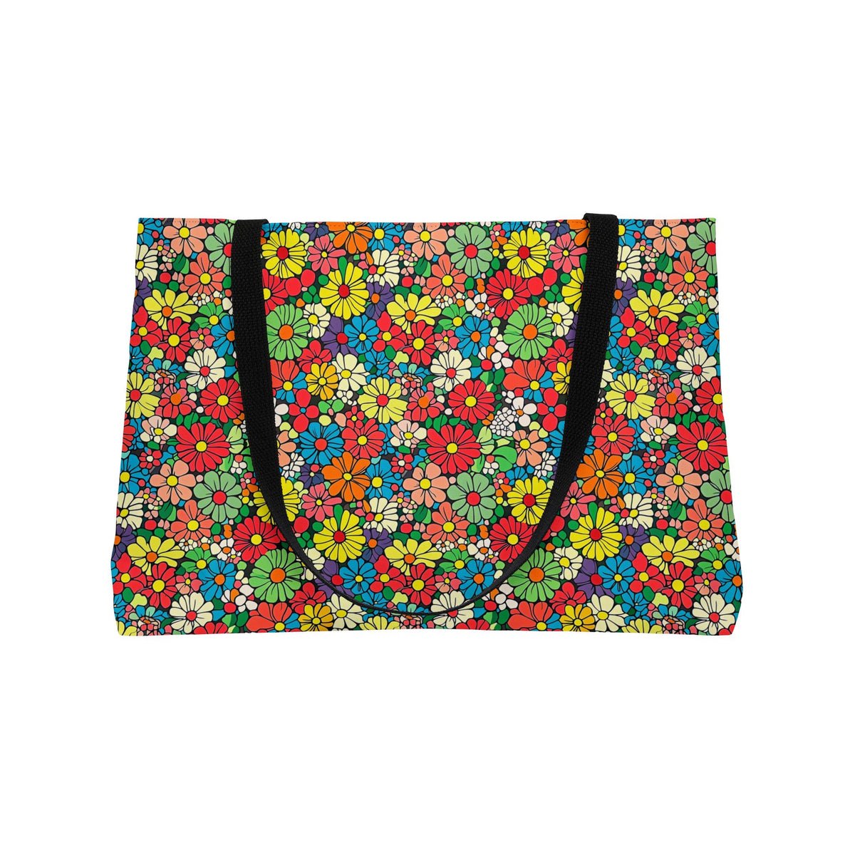 Flower Power Daisies Weekender Tote Bag – Retro Floral Pattern
