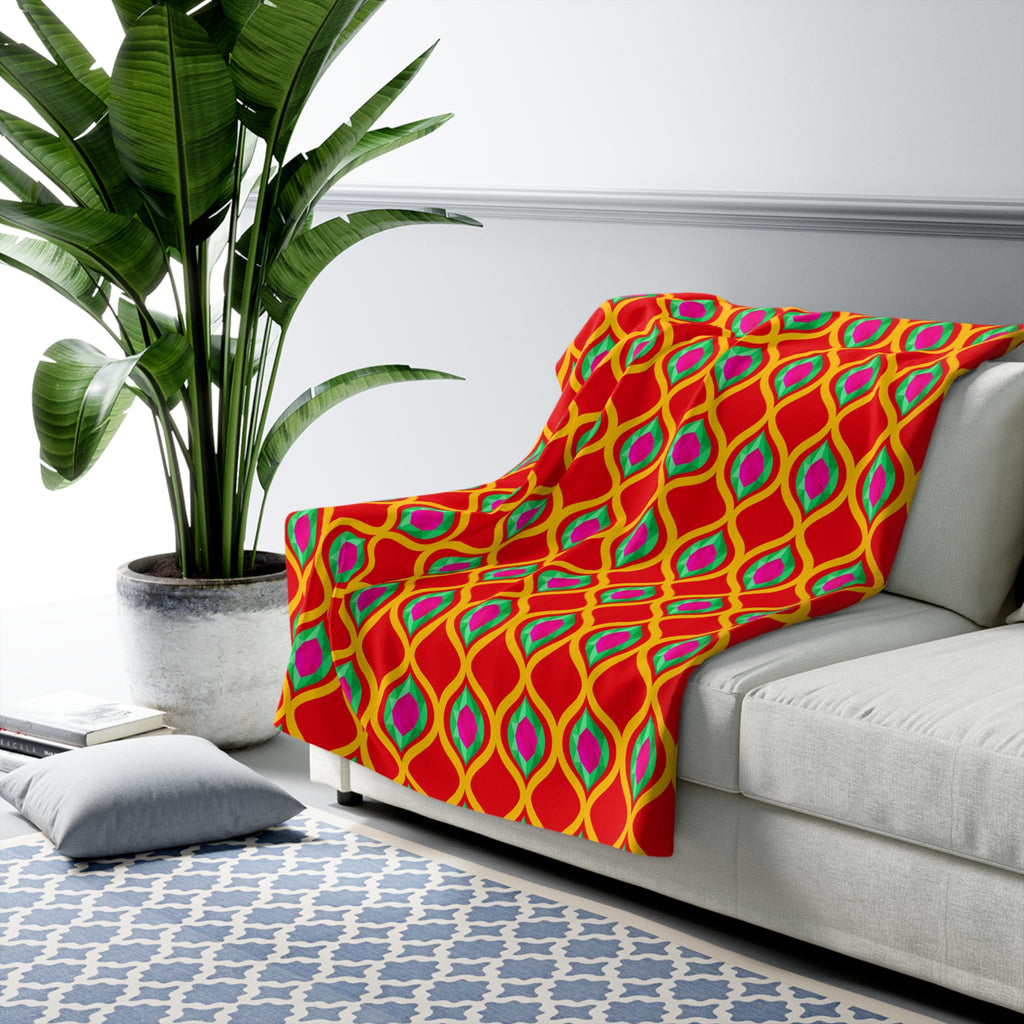 Grand Gold Ogee Lattice II Sherpa Fleece Blanket – Ogee Lattice Geometric Pattern