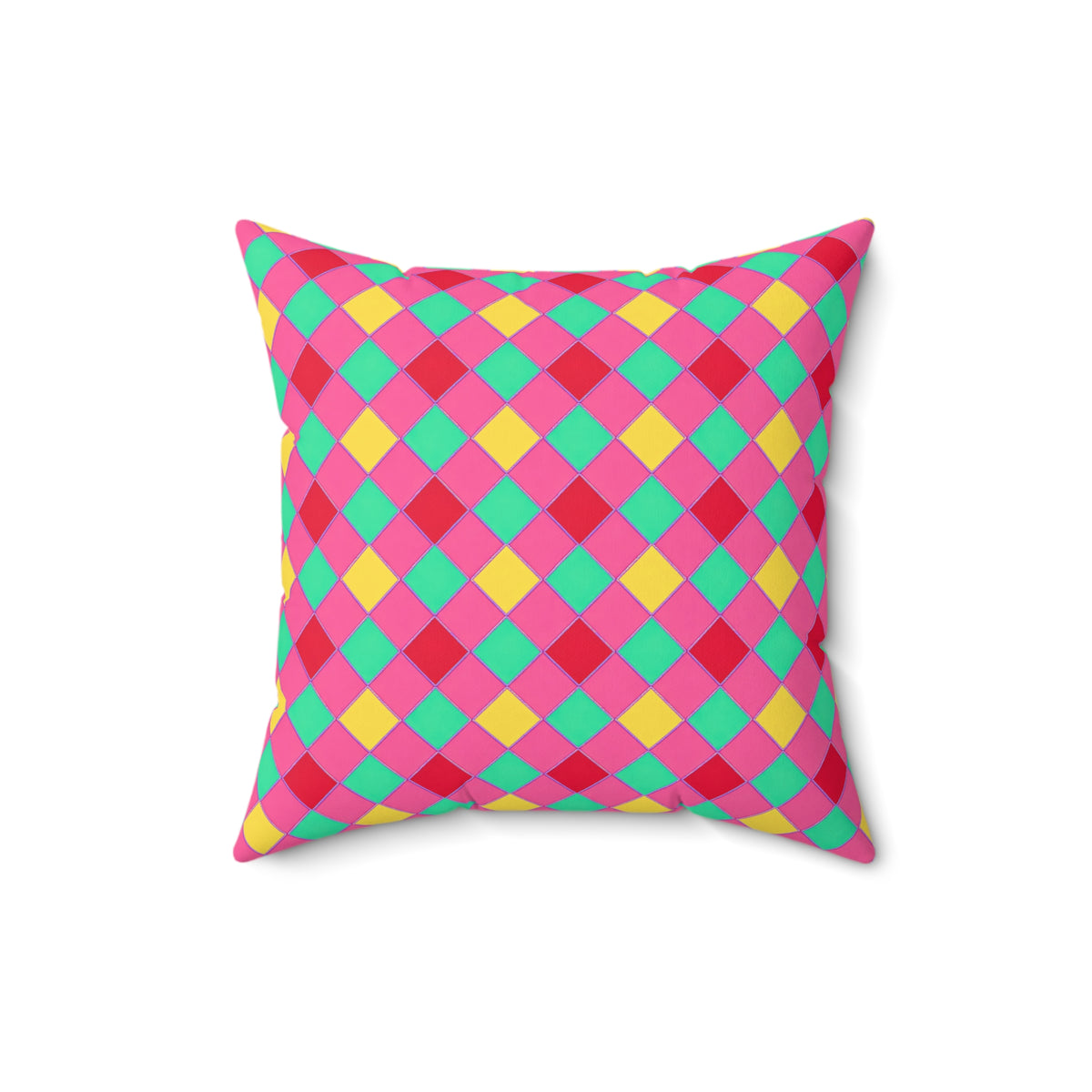 Jewel Harlequin Check Faux Suede Cushion – Candy Christmas