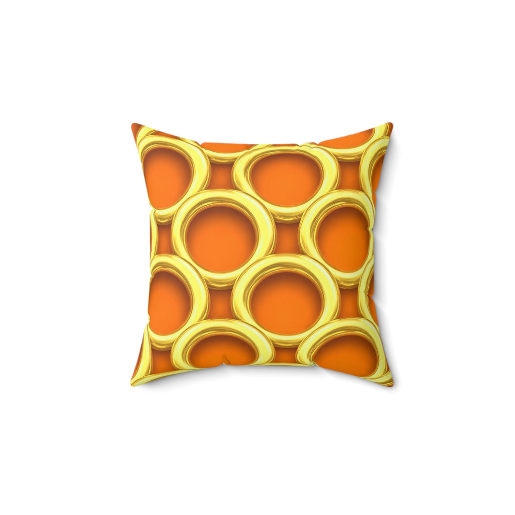 Big Gold Ring Weave Faux Suede Cushion – Hot Citrus Festive