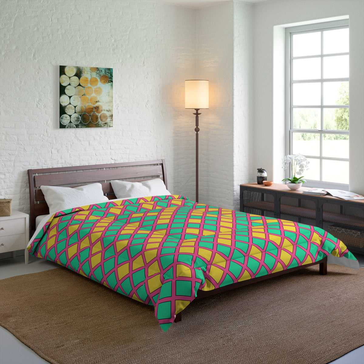 Harlequin Gold Grid Comforter – Candy Christmas