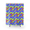 Liquid Band Ripple Shower Curtain – Op-Art Fluid Bands Pattern