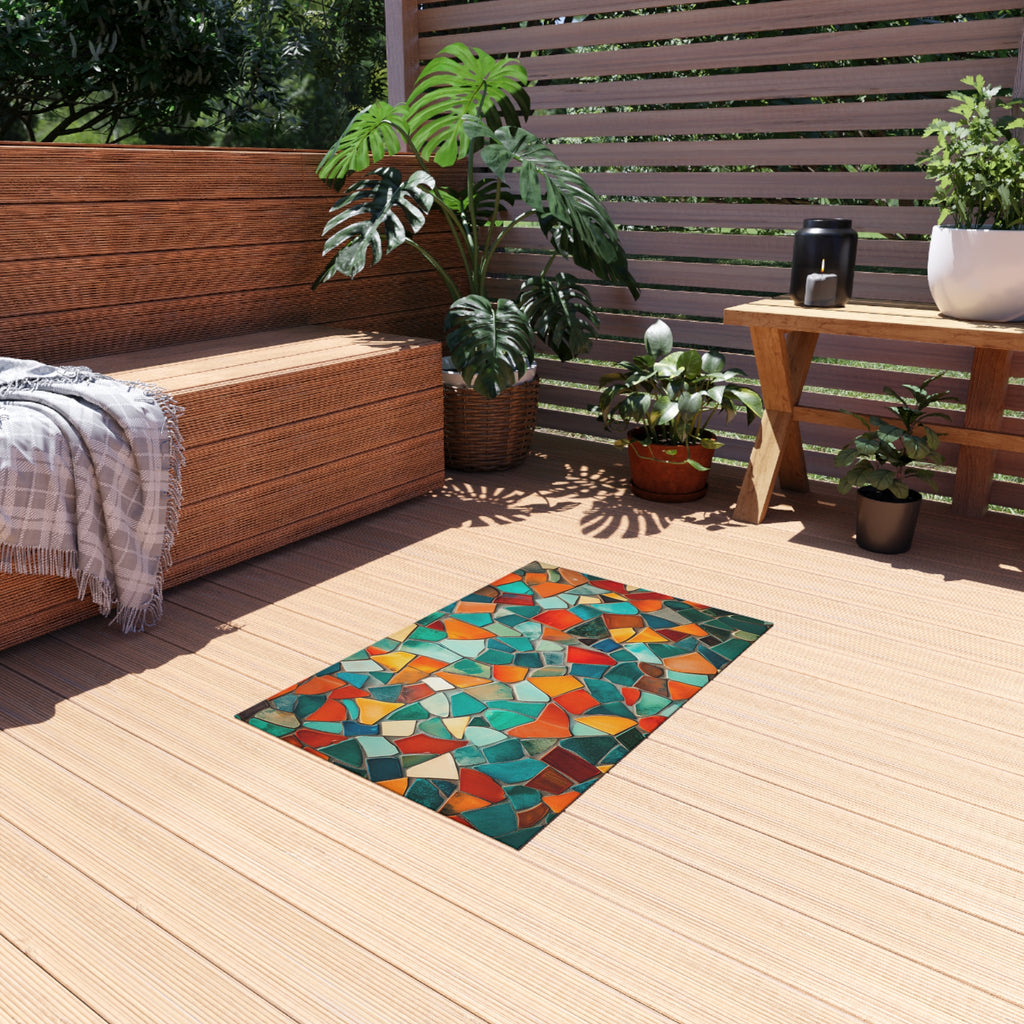 Mosaic Tile Glow Outdoor Rug – Mosaic Art