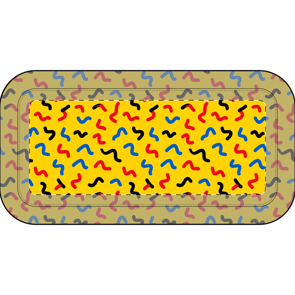 Squiggle Strokes Yellow Pencil Case – Bold Primary Abstract Pattern