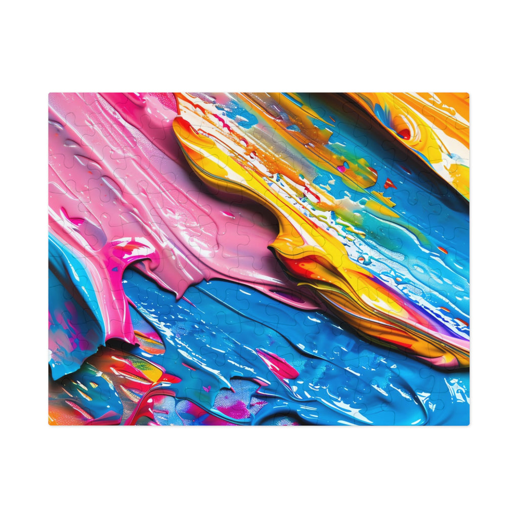 Vivid Paint Strokes Jigsaw Puzzle with Tin – Paint Stroke Abstract