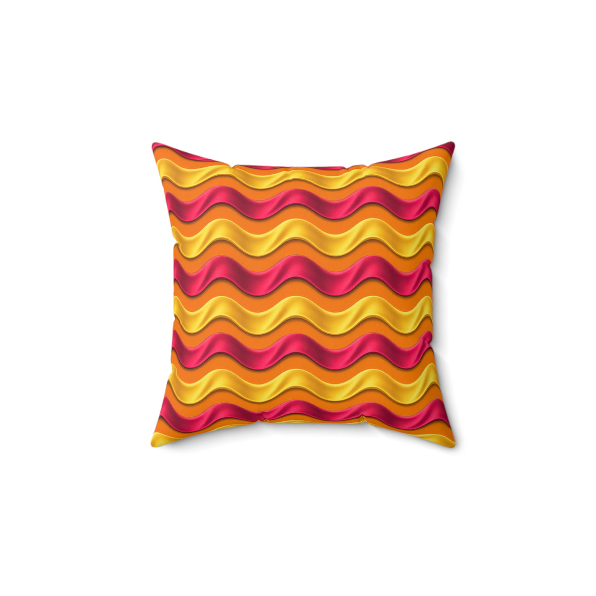 Satin Wave Bands Faux Suede Cushion – Cranberry Spice