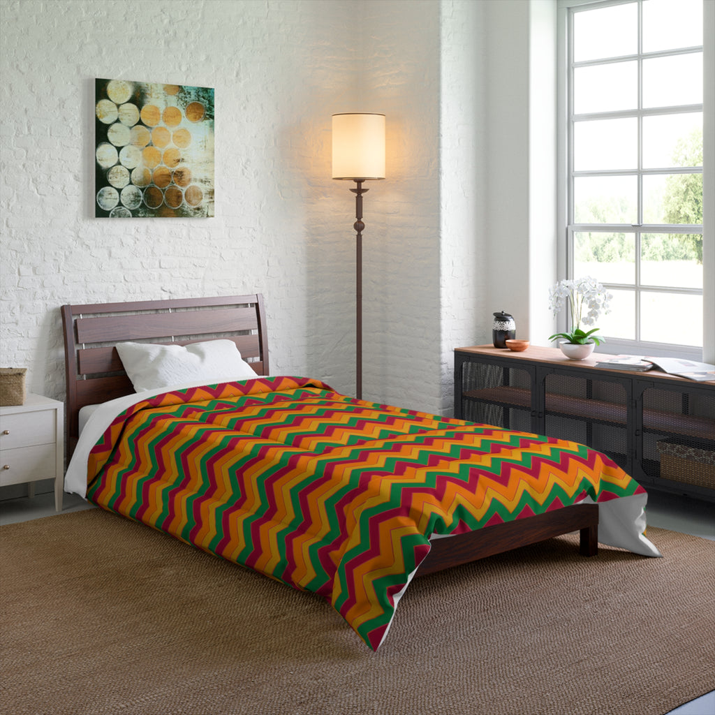 Jewel Chevron Bands Comforter – Cranberry Spice