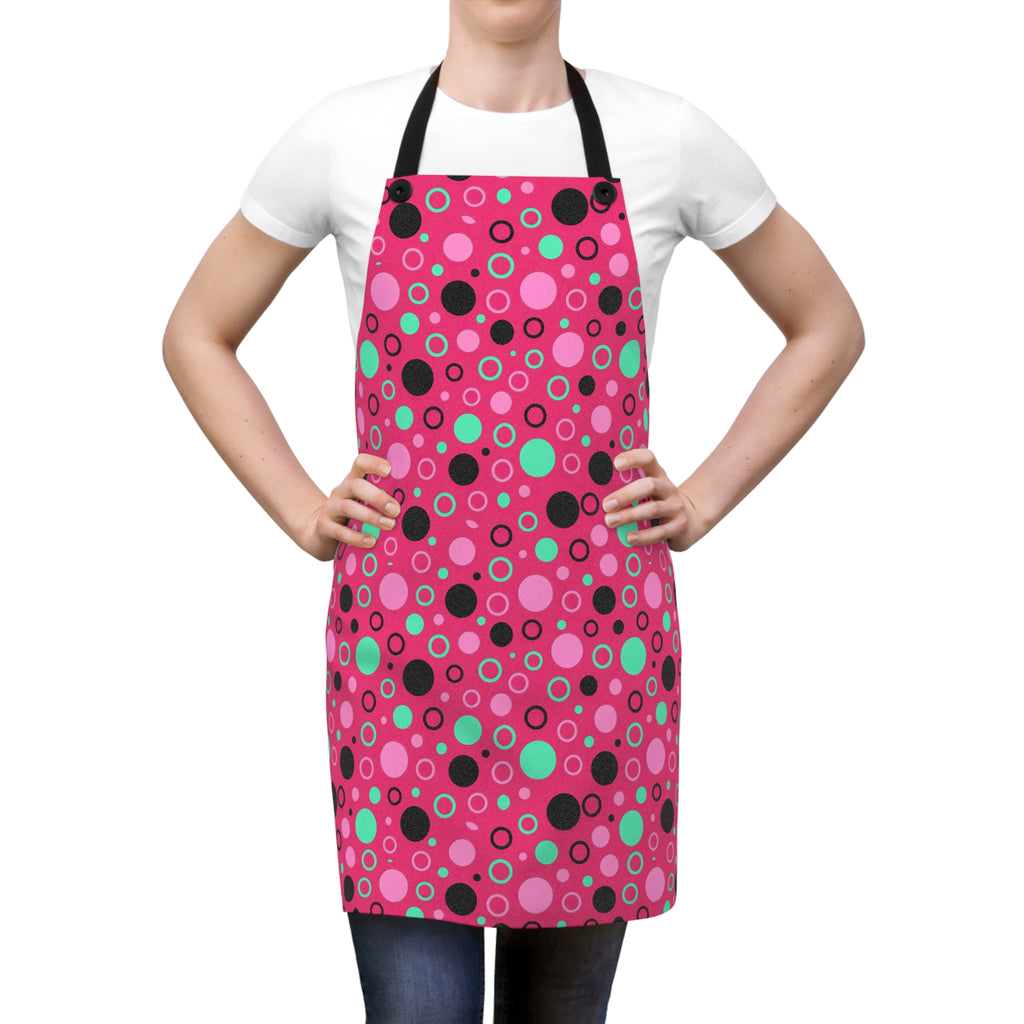 Bubble Outlines Apron – Candy Pop on Raspberry