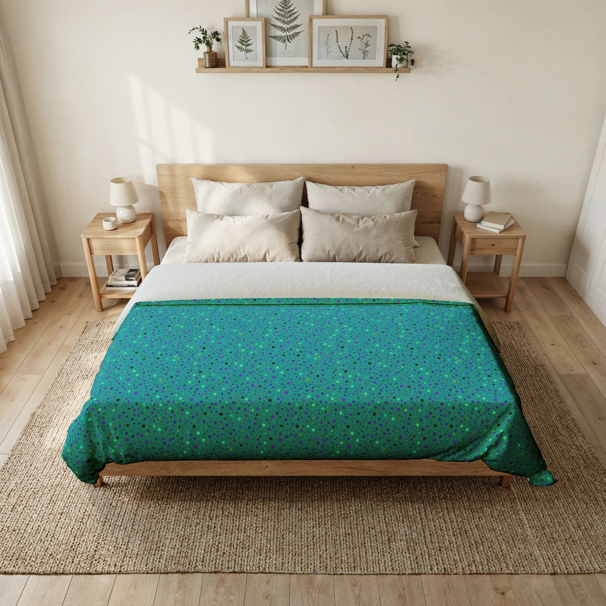 Confetti Spatter Cotton Duvet Cover – Peacock Jewel