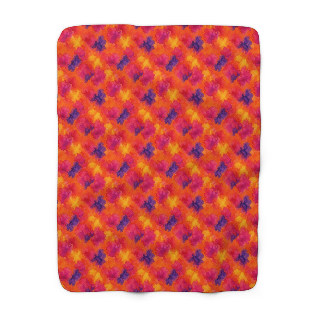 Sunset Bloom Bleeds Sherpa Fleece Blanket – Watercolour Bleed Pattern