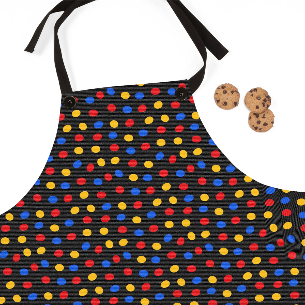 Pebble Scatter Black Apron – Pop Abstract Pattern