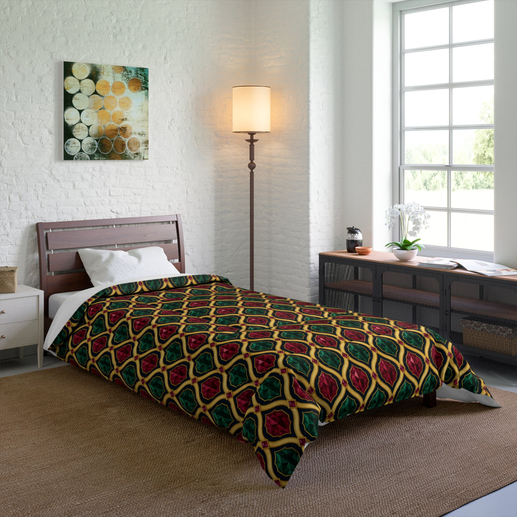 Radiant Gold Lattice Comforter – Art Deco Pattern