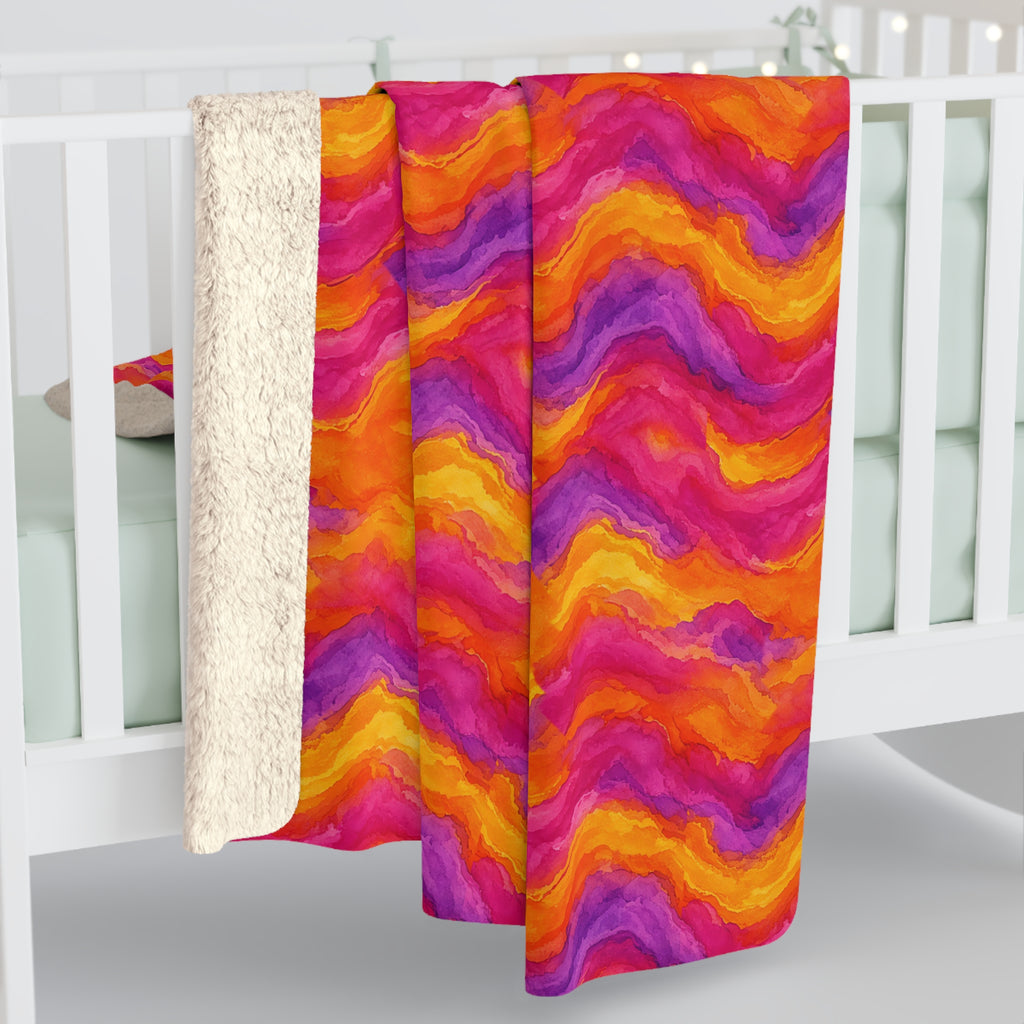 Ombre Wash Bands Sherpa Fleece Blanket – Ombre Wash Pattern