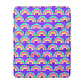 Chromatic Scallop Ripple Sherpa Fleece Blanket – Candy Pastel on Grape