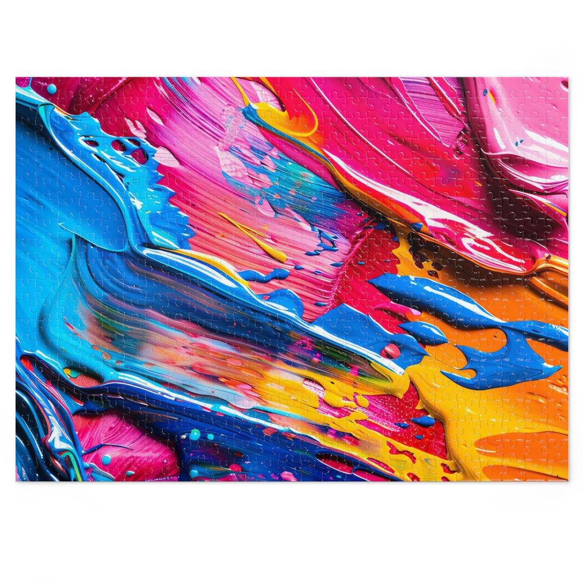 Rainbow Paint Smear Jigsaw Puzzle with Tin – Paint Stroke Abstract