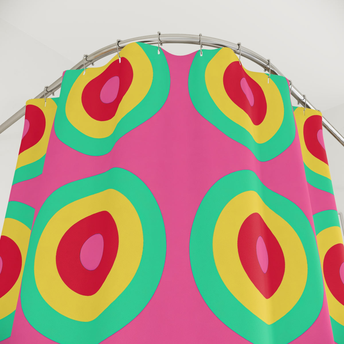 Giant Op-Art Jewel Rings Shower Curtain – Candy Christmas