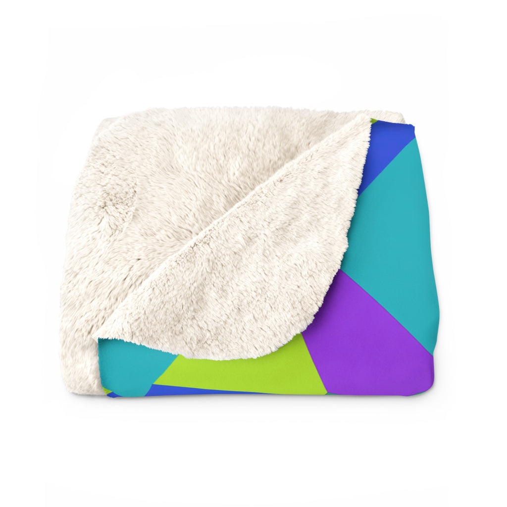 Grand Fractured Rhombus Sherpa Fleece Blanket – Peacock Jewel