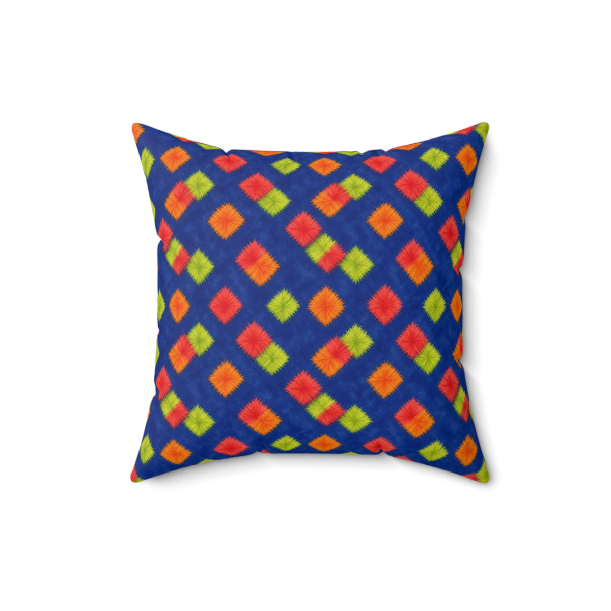 Fold Square Bleed Faux Suede Cushion – Tie-Dye Pattern