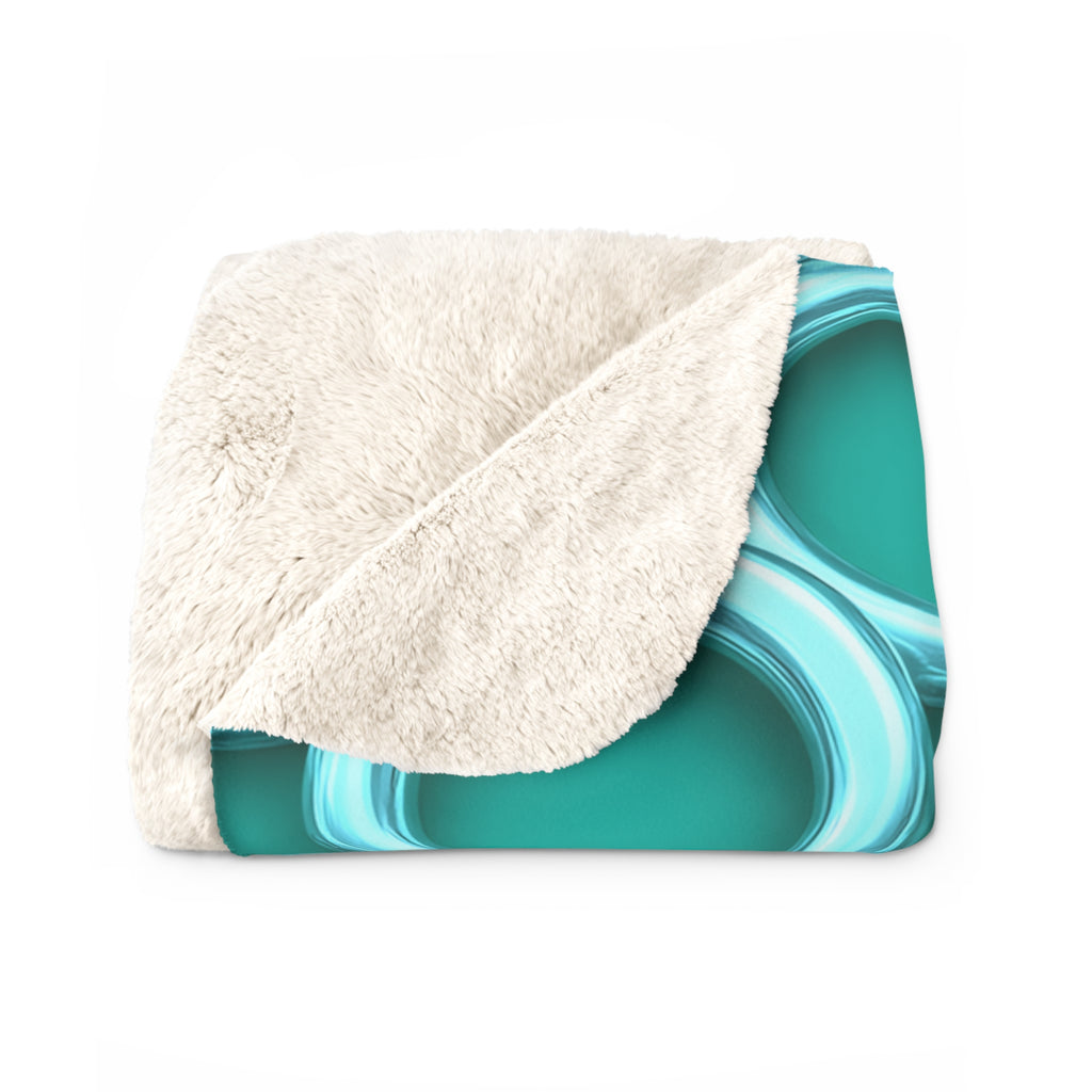 Big Ring Weave Sherpa Fleece Blanket – Peacock Jewel