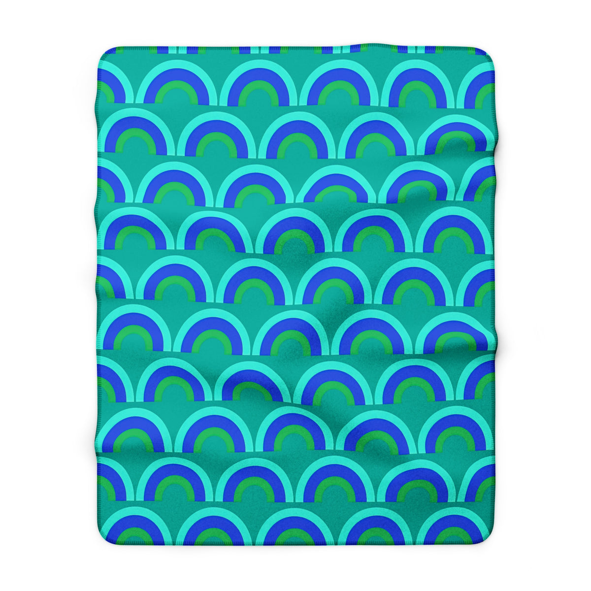 Chromatic Scallop Ripple Sherpa Fleece Blanket – Ocean Jewel