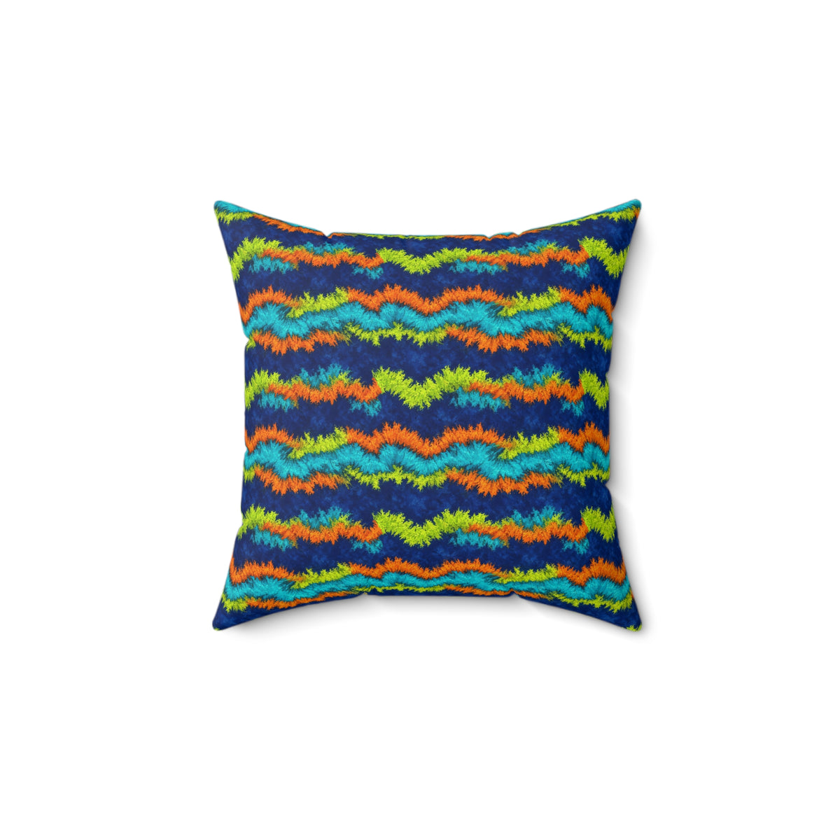 Crinkle Fold Bands Faux Suede Cushion – Tie-Dye Pattern