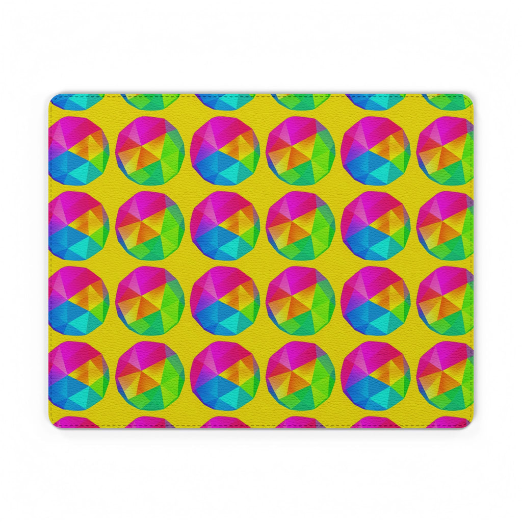 Holo Pebble Prisms Vegan Leather Mouse Mat – Iridescent Geometric Pattern
