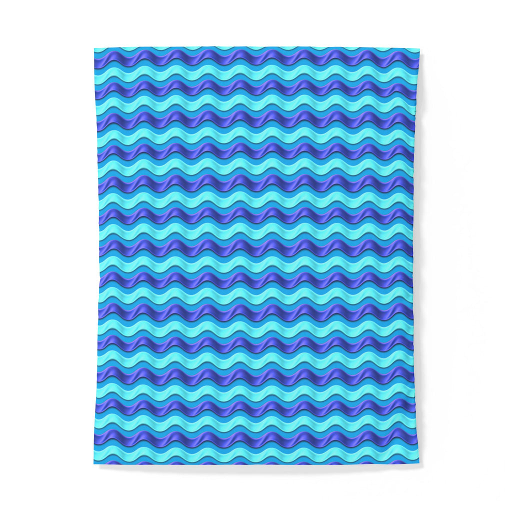 Satin Wave Bands Cotton Duvet Cover – Ice Jewel