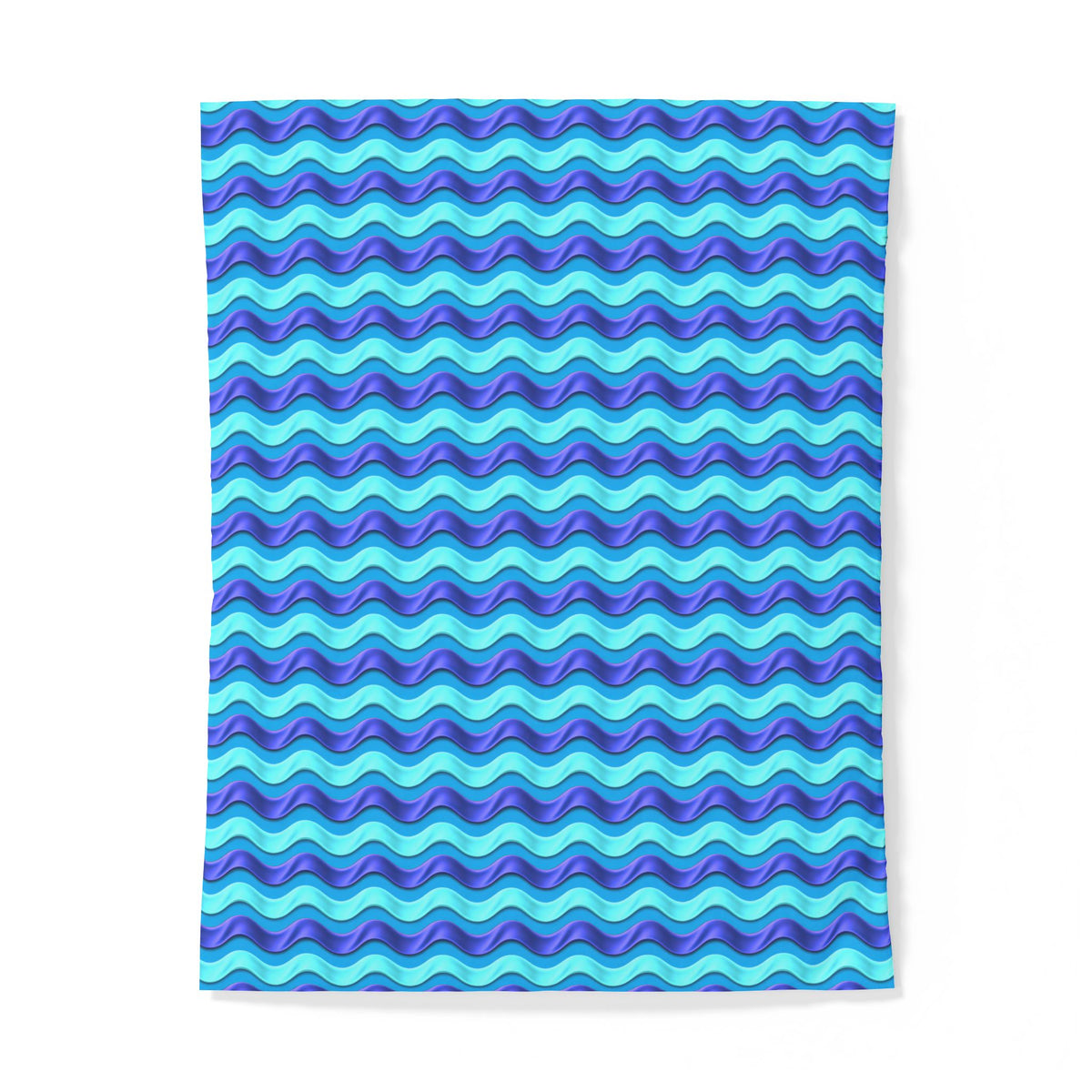 Satin Wave Bands Cotton Duvet Cover – Ice Jewel