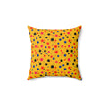 Saffron Splat Storm Faux Suede Cushion – Ink Splash Pattern