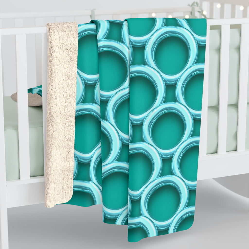 Big Ring Weave Sherpa Fleece Blanket – Peacock Jewel