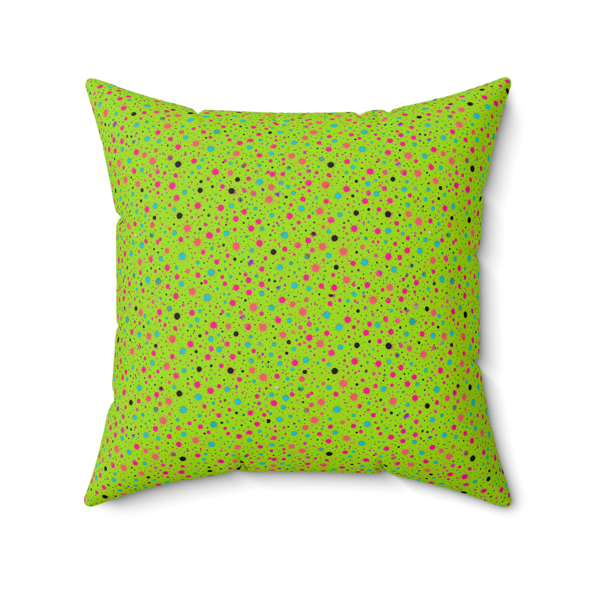 Confetti Spatter Faux Suede Cushion – Tropical Punch