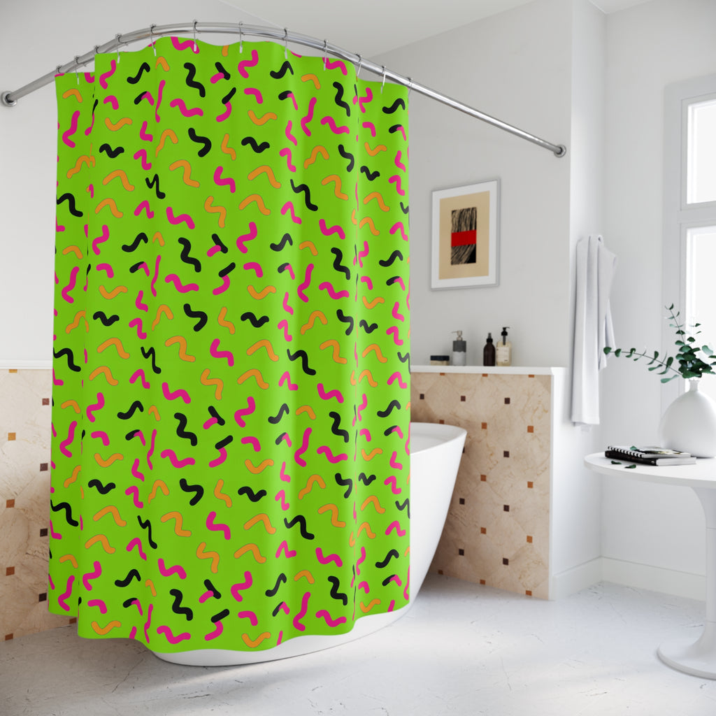 Squiggle Strokes Shower Curtain – Tropical Punch
