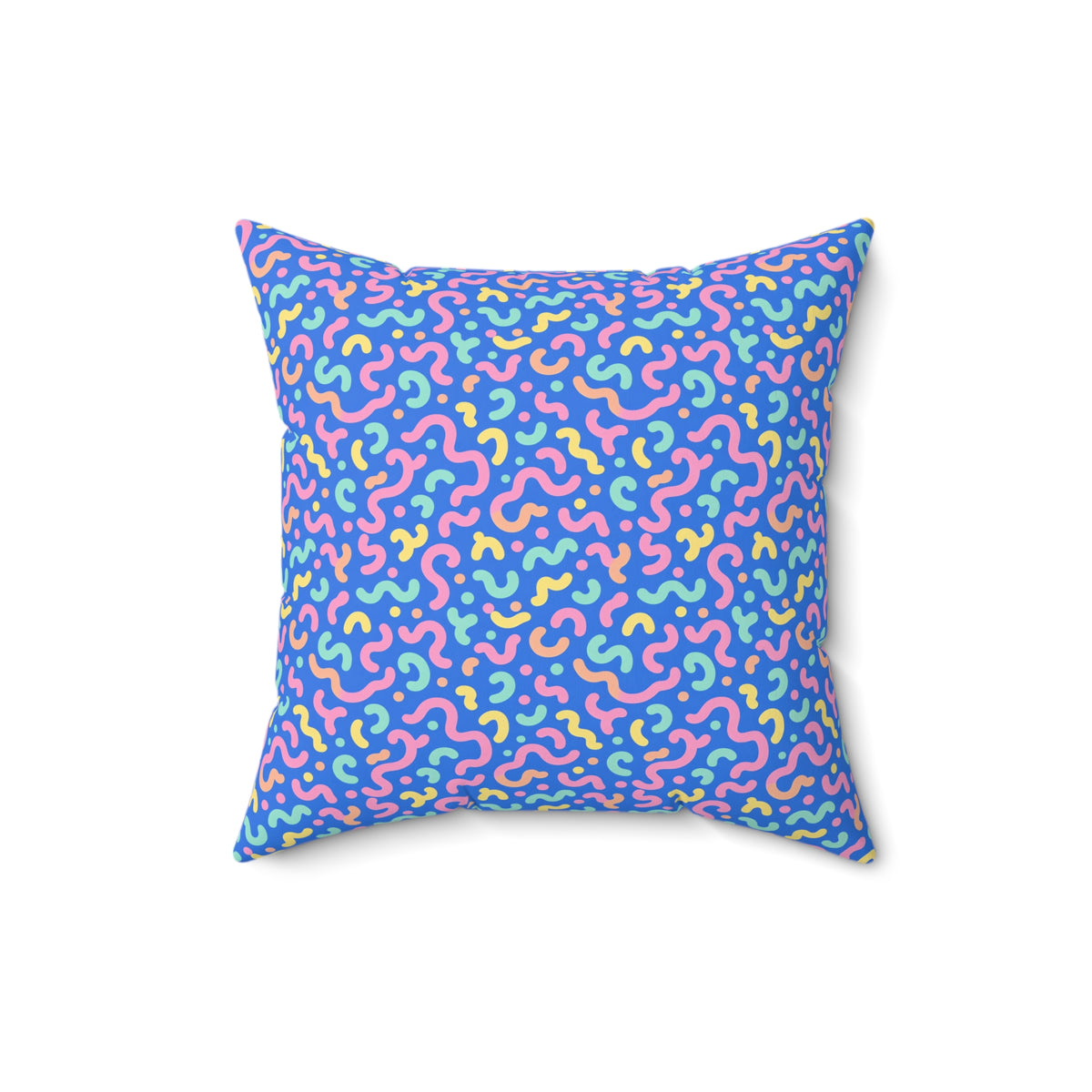 Squiggle Sweets Faux Suede Cushion – Soft Abstract Pattern
