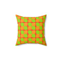 Bold Bulge Checker Faux Suede Cushion – Hot Citrus
