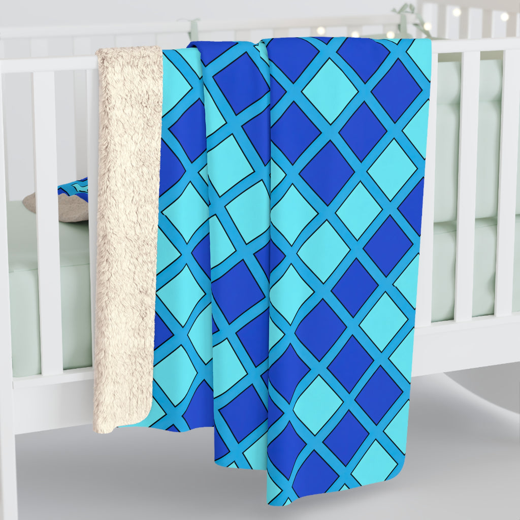 Harlequin Gold Grid Sherpa Fleece Blanket – Ice Jewel