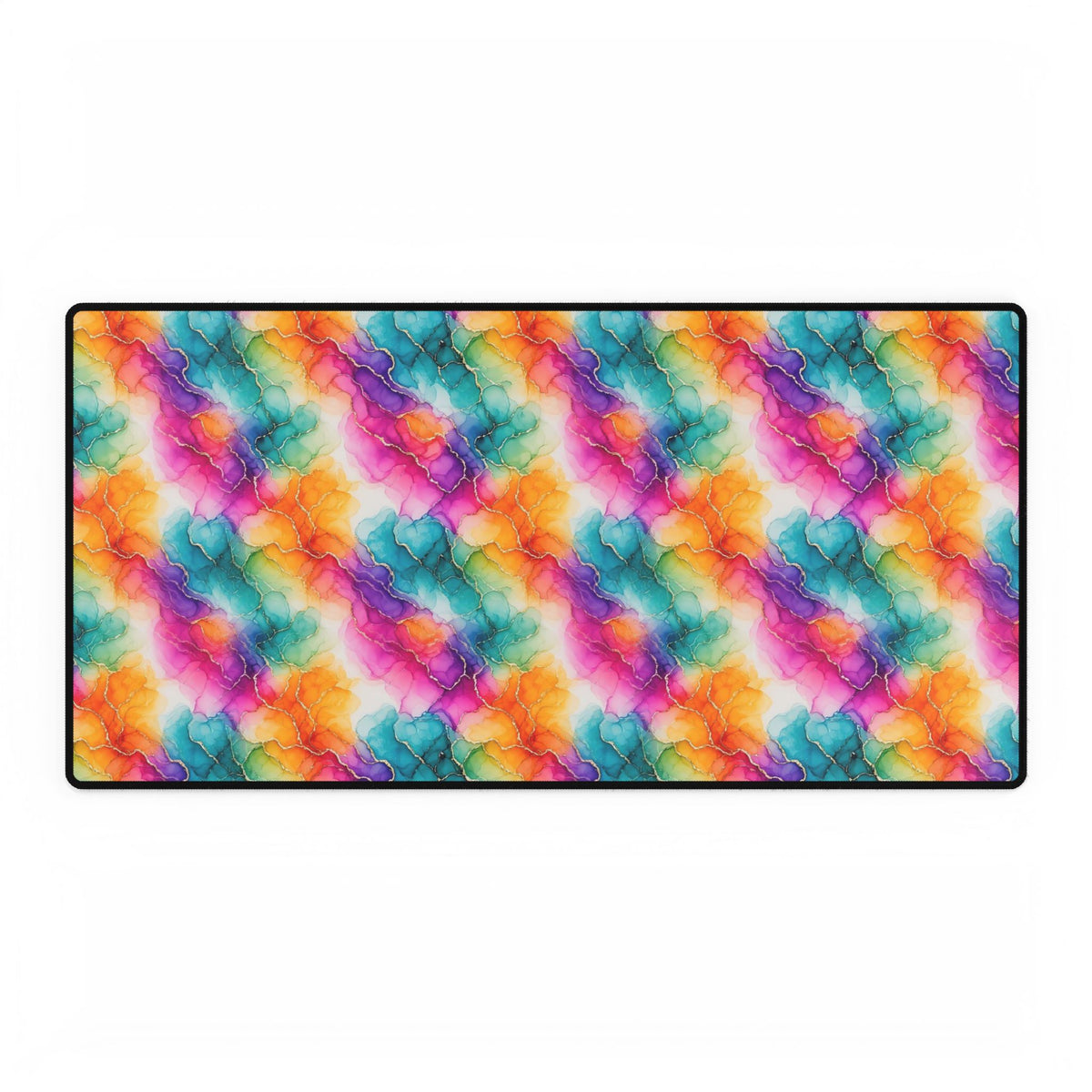 Rainbow Alcohol Ink Bloom Desk Mat